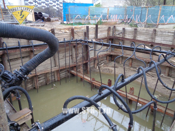 установка водопонижения грунтовых вод на строительном объекте